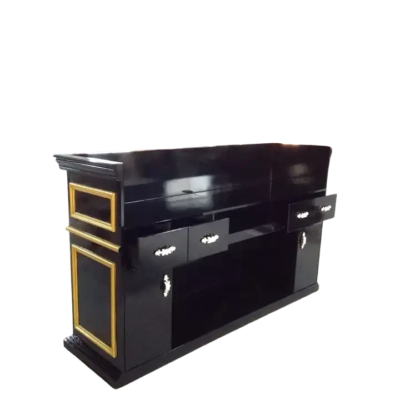 black unique reception desk